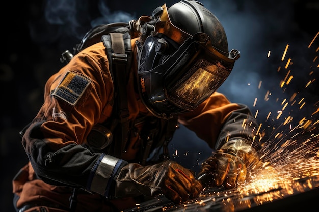 Industrial welder welding