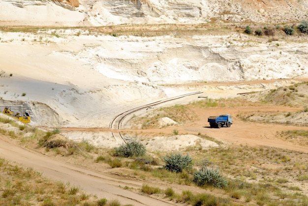 Industrial working out of white forming sand in an opencast mine