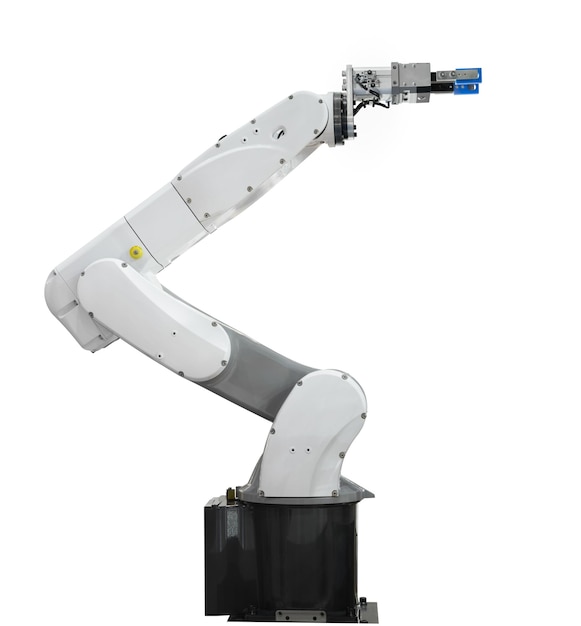 Industrie robotarm geïsoleerd op witte achtergrond