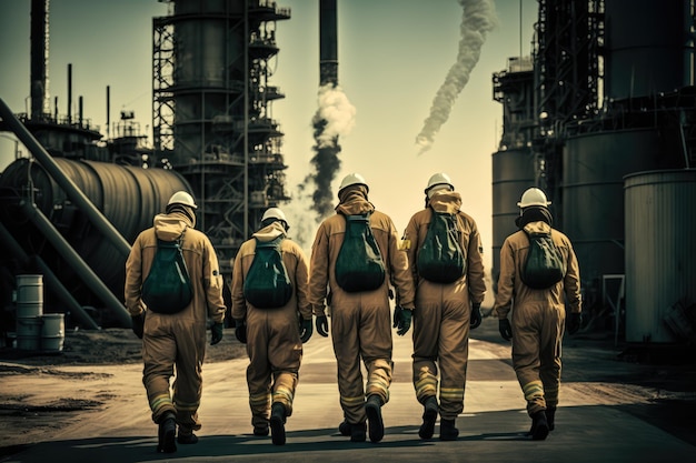 Industriearbeiders in de olie-industrie