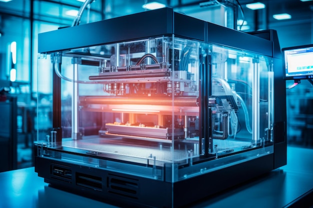 industriële 3D-printer die componenten produceert voor productieprocessen AI generatief