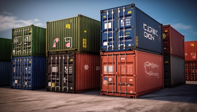 Industriële containers die buiten liggen