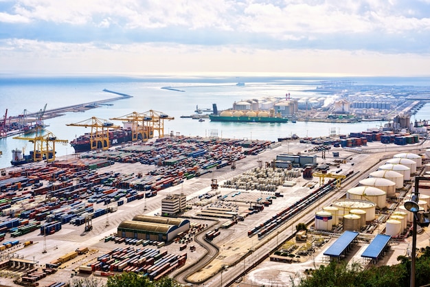 Industriële haven, Barcelona, ​​Spanje