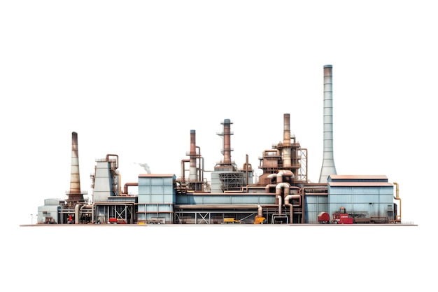 industriële installaties geïsoleerd op een witte achtergrond Olie- en gasindustrie raffinaderij fabriek