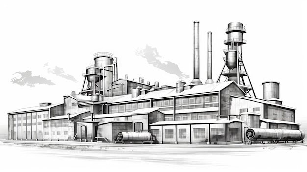 Industriële tekening vector illustratie in de stijl van Sebastian Errazuriz