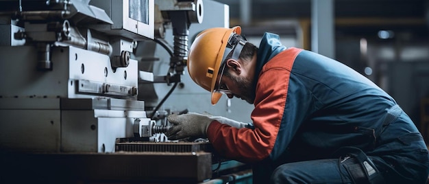 Foto industriële werknemer krijgt zijn vinger vast in de machine werkplek ongeval