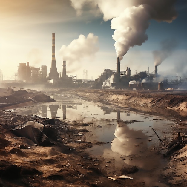 Photo industry pollution factories climate change
