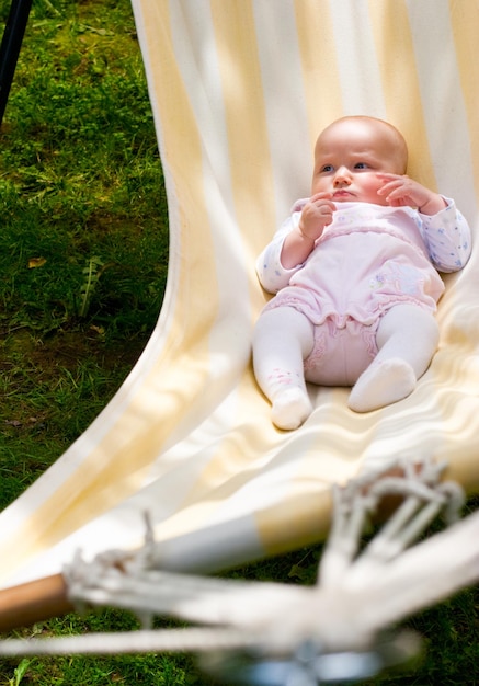 Infant in hammock