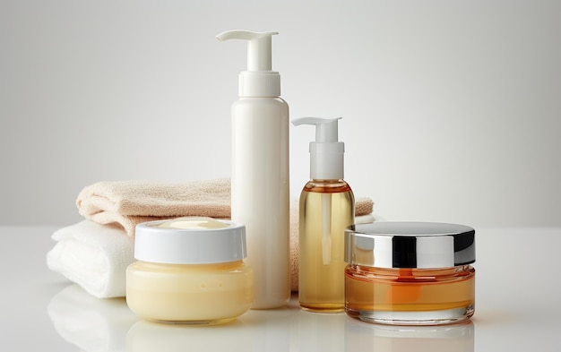 Infant Skincare Items Isolated on a white Background