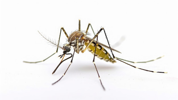 Photo infected culex mosquito on white background