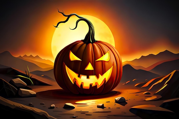 Infernal Halloween pumpkin
