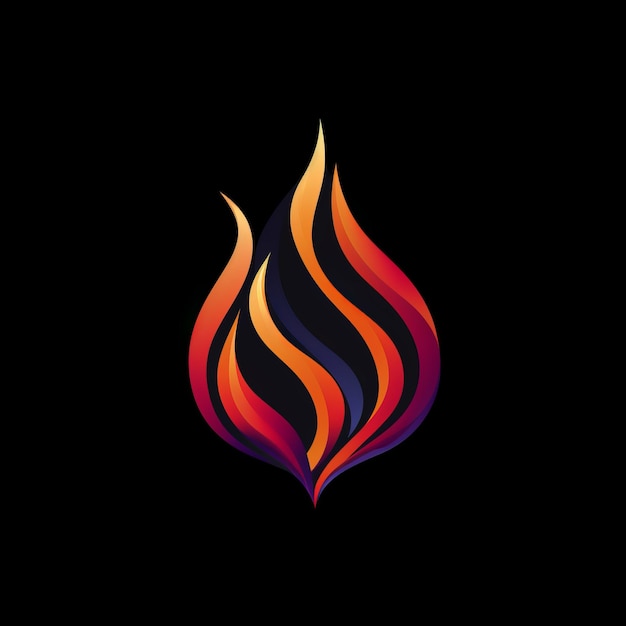 Photo inferno blaze fiery logo drop on a black background