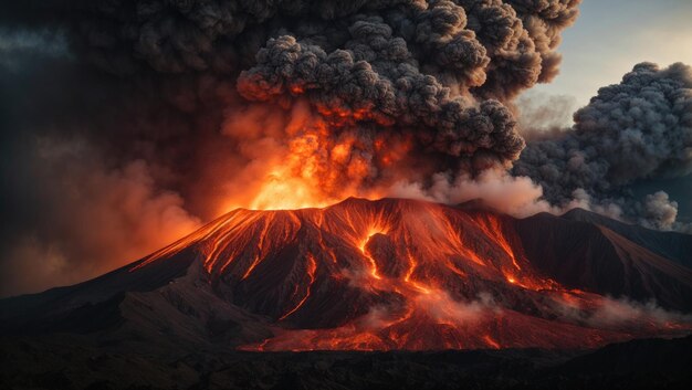 Foto l'inferno ha scatenato la furia vulcanica