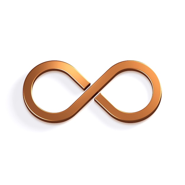 Photo infinite bronze symbol 3d render illustration