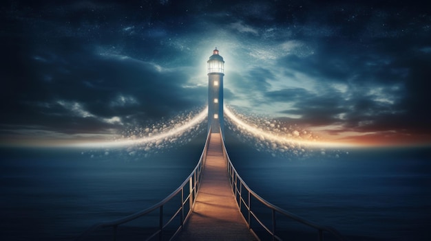 Infinite lighthouse bridge