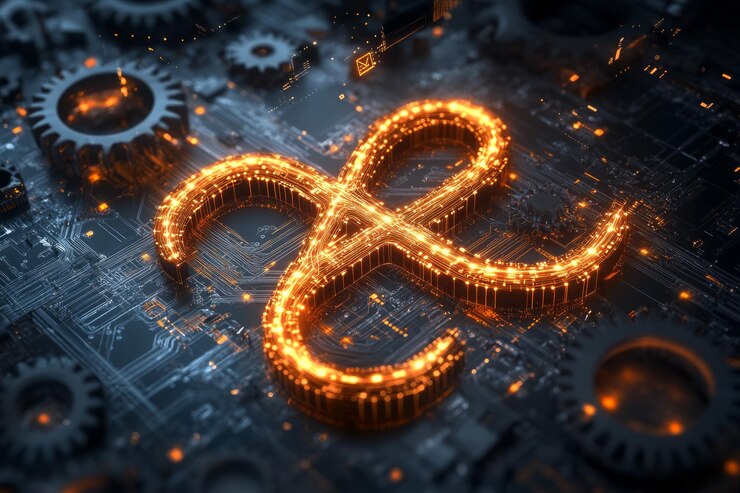 Photo the infinite loop artificial intelligence and automation