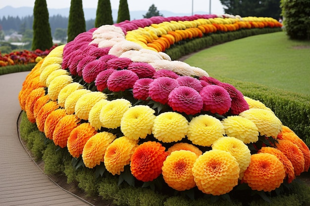 無限の花びら 花の庭の無限の美しさ