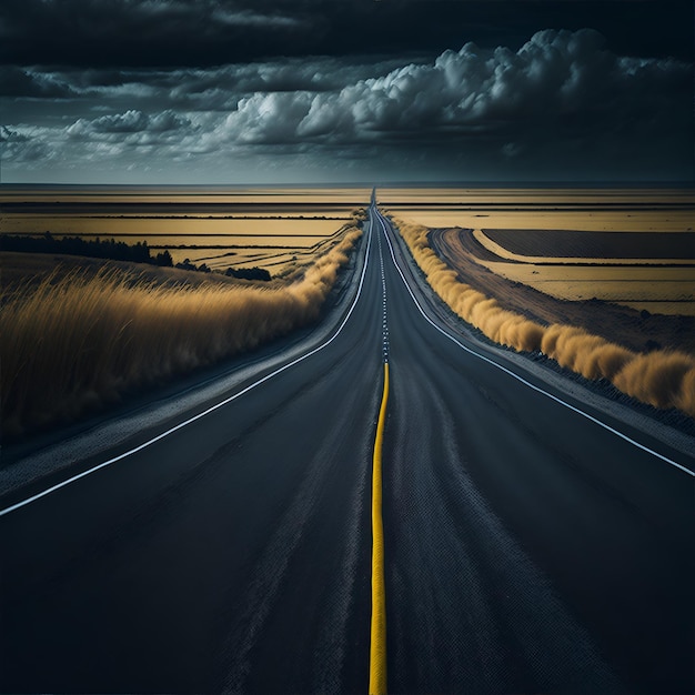 Infinite road photography at night