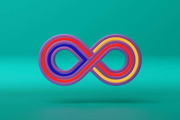 Photo infinite virtual reality metaverse infinity sign 3d illustration