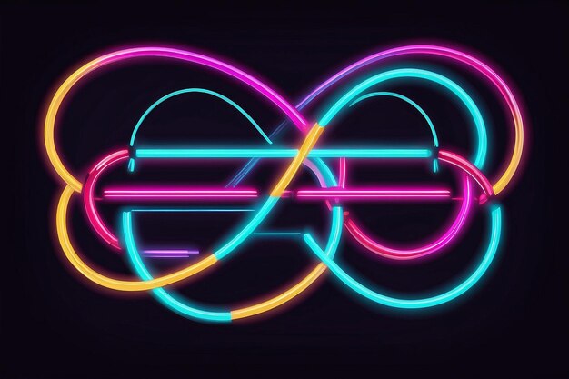 Foto icona dell'infinito luce al neon anello colorato connessione alla comunità illustrazione vettoriale