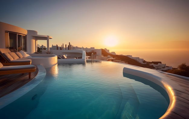 The infinity pool at the infinity pool at sunset