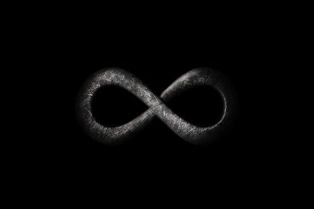 Premium Photo  Infinity sign on black background with subtle texture