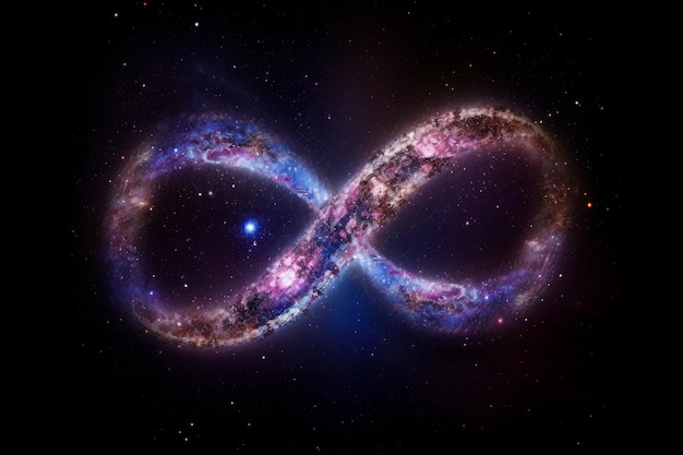 Photo infinity sign universe stars generate ai