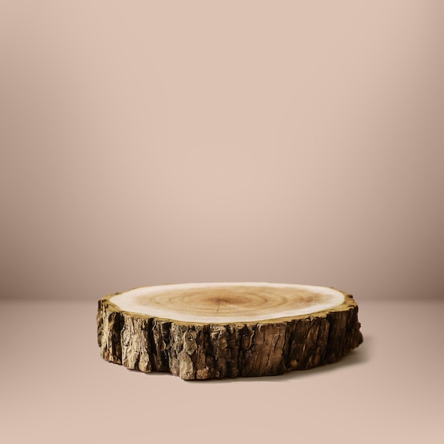 infinity studio backdrop background with wooden podium for product display