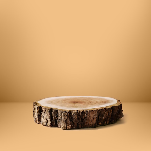 infinity studio backdrop background with wooden podium for product display