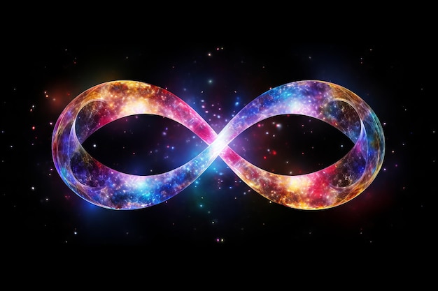 Photo an infinity symbol in front of a black background