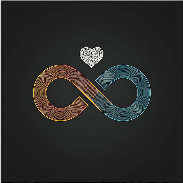 Photo an infinity symbol with a heart