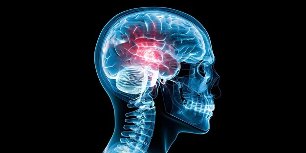 Inflammatory Brain on XRay Exploring Neural and Neurological Concepts in Medicine Concept Medicine Neurology Brain Imaging Inflammation Healthcare