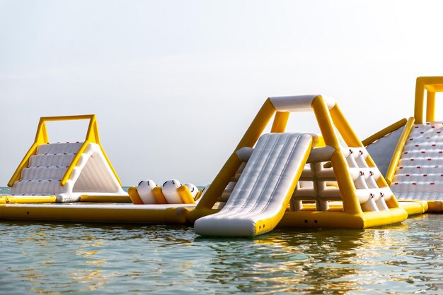 Inflatable attractions on the water