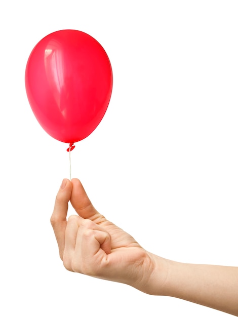 Inflatable balloon hand photo on the white background