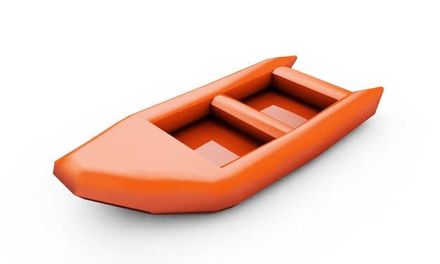 Inflatable boat 3d rendering