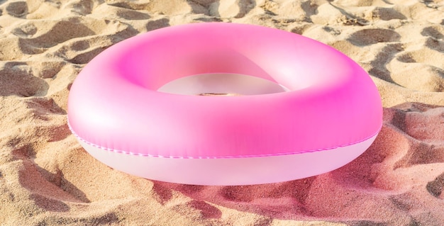 Inflatable circle on the sand