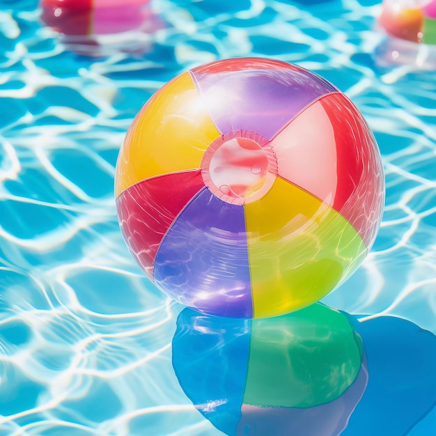 Inflatable colorful beach ball