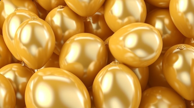 Надувные золотые гелиевые шары для вечеринки