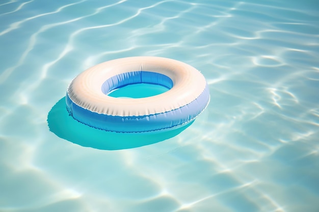 Inflatable mattress in the pool Inflatable ring in a swimming pool