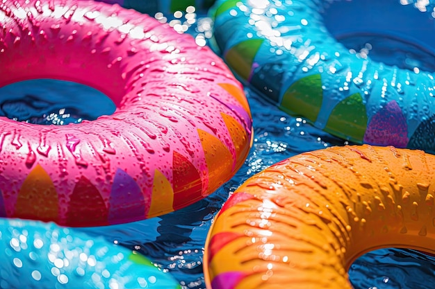 Inflatable Pool Floats Fun in the Sun Generative AI