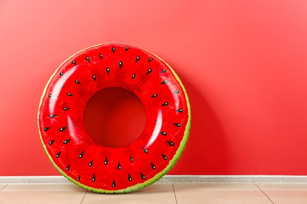 Inflatable ring near color wall