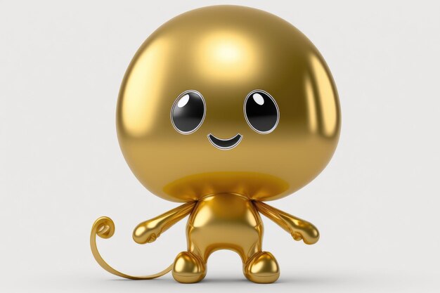 Inflated foil balloon character on white background