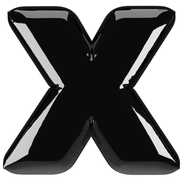 写真 ブラック・レター・x (x) ラテックス・バブル・フォントの3dレンダリンググラフィック・タイプ・タイポグラフィーabc・クリパート・アルファベット