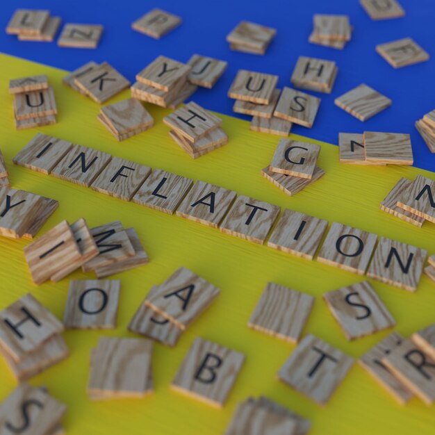 Inflatie in Oekraïne met Scrabble-brieven