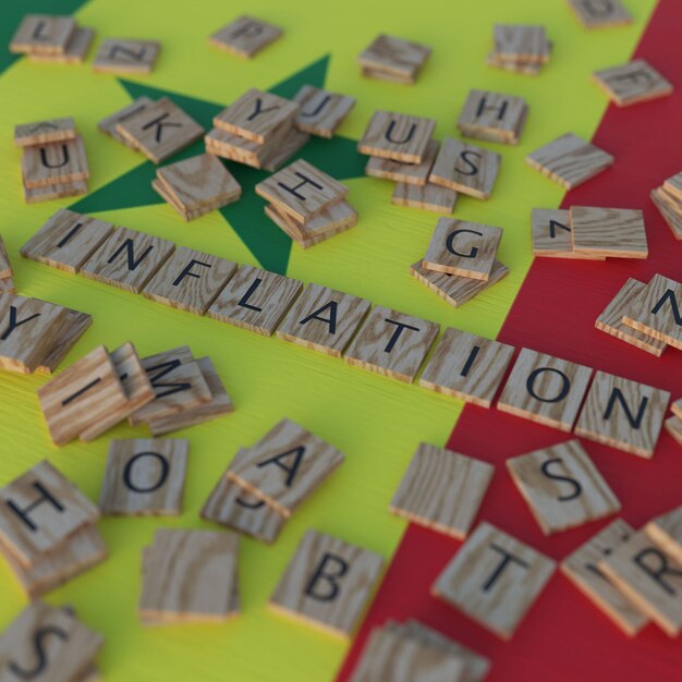 Inflatie in Senegal met Scrabble-letters