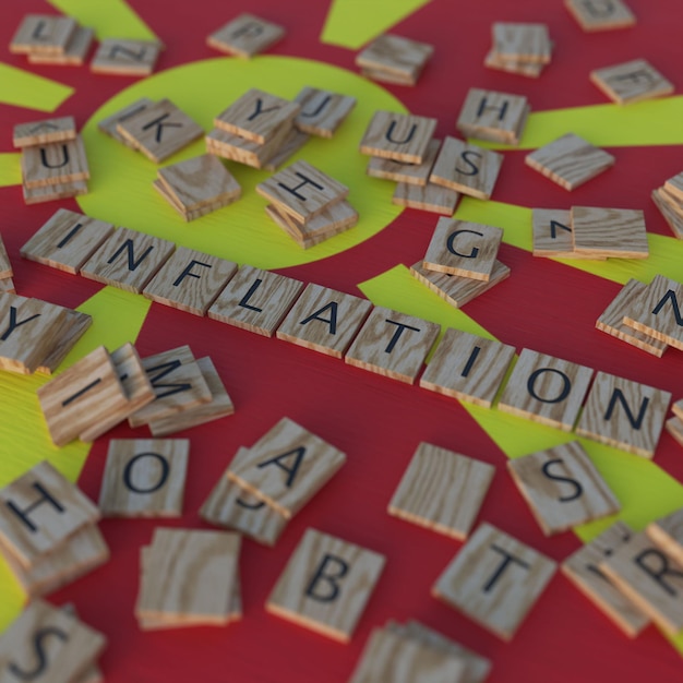 Photo inflation in northmacedonia with scrabble letters