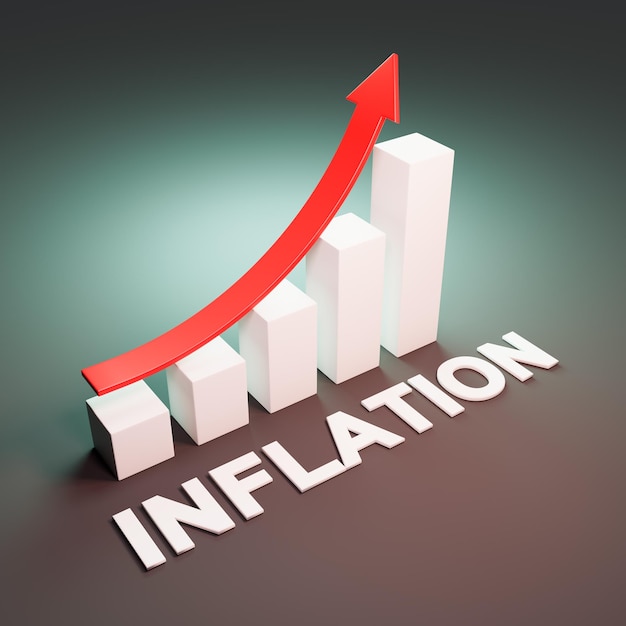 Inflation Rising Bar Chart on Dark Background