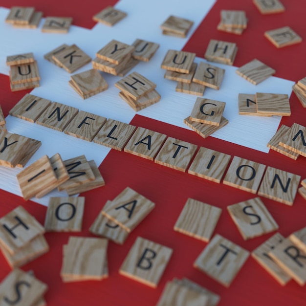 Photo inflation in switzerland with scrabble letters