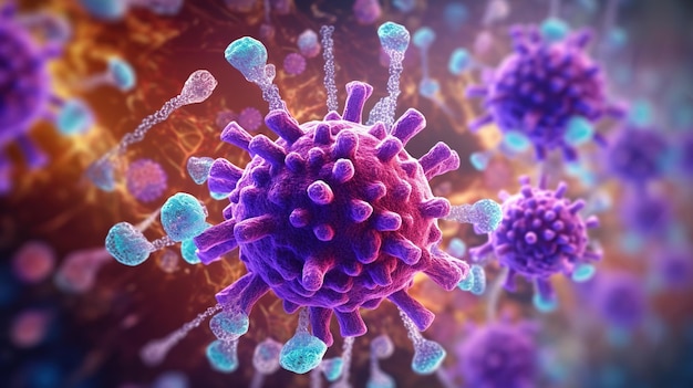 写真 インフルエンザの背景 免疫反応 世界 コロナウイルスの背景 b細胞