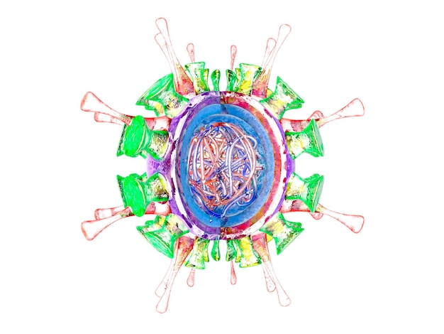 Foto influenzavirus, 3d-weergave